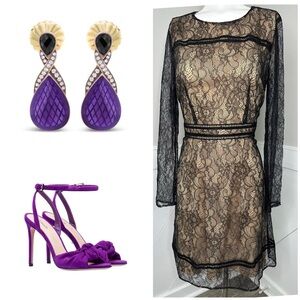 BLACK LACE CECE DRESS SIZE 10/ PRELOVED